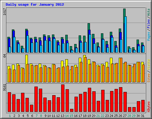 Daily usage for January 2012