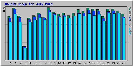 Hourly usage for July 2015