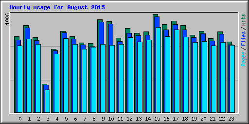 Hourly usage for August 2015