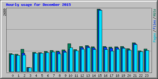 Hourly usage for December 2015