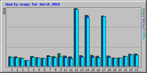 Hourly usage for March 2016